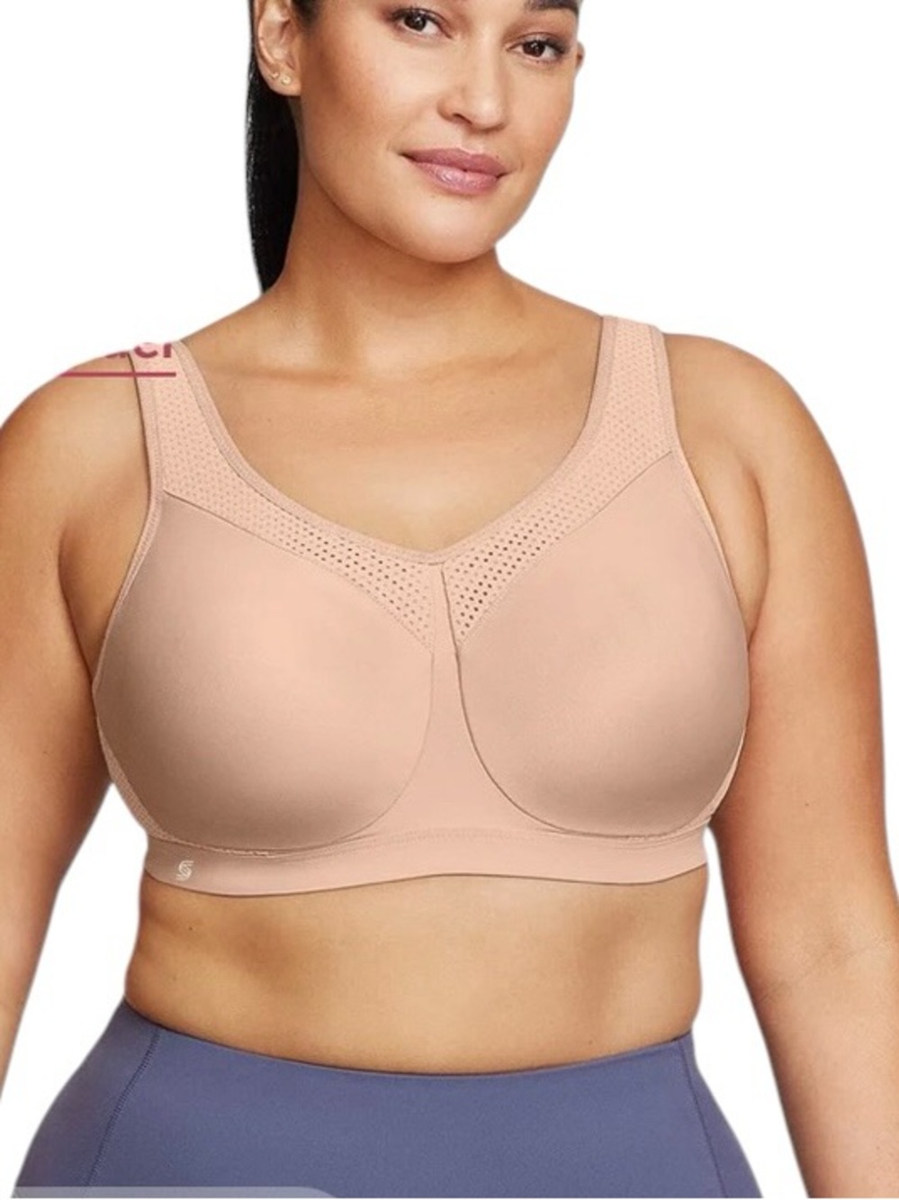 Glamorise Soft Nude Full Coverage Underwire Sports Bra, Size 36D, NWOT